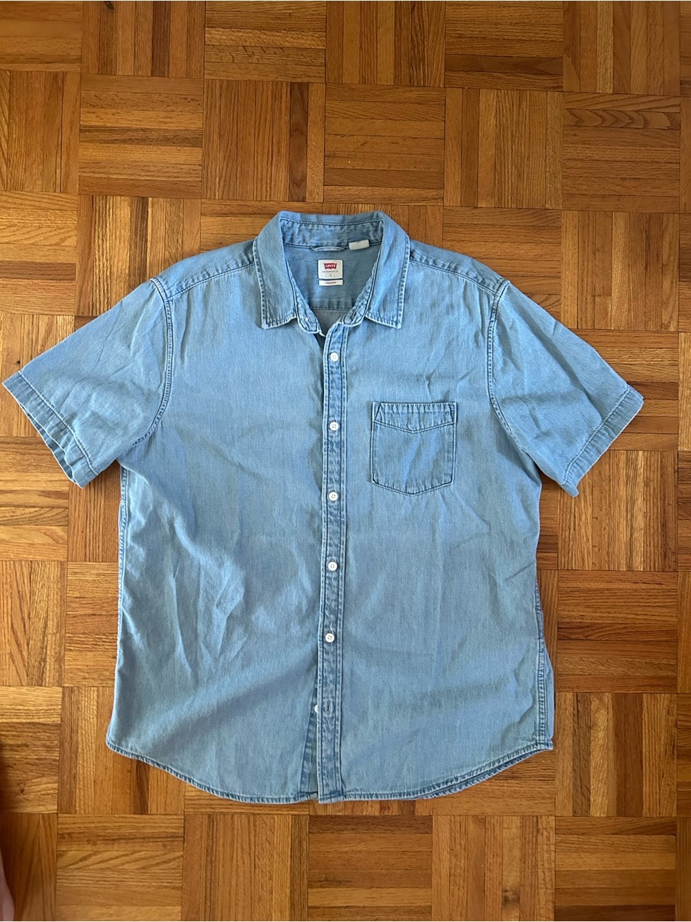 Levi's Light Blue Short Sleeve Denim Button-Down Shirt